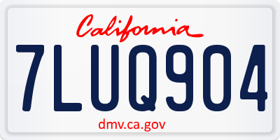 CA license plate 7LUQ904