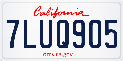 CA license plate 7LUQ905