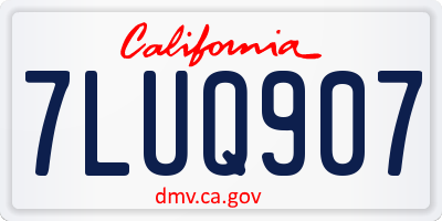CA license plate 7LUQ907