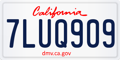 CA license plate 7LUQ909