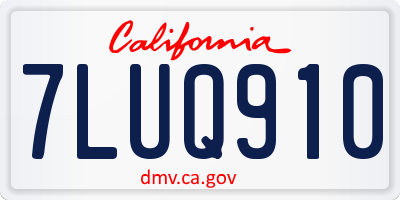 CA license plate 7LUQ910