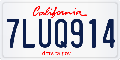 CA license plate 7LUQ914