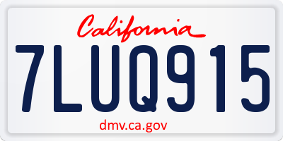 CA license plate 7LUQ915