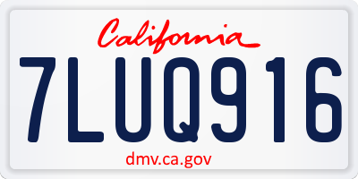 CA license plate 7LUQ916