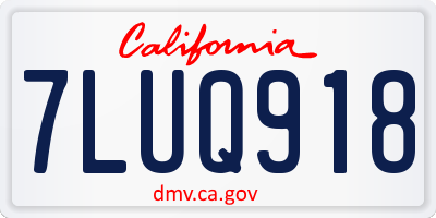 CA license plate 7LUQ918