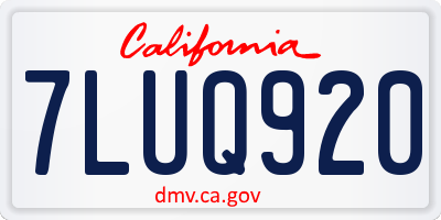 CA license plate 7LUQ920