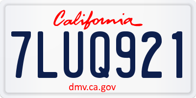 CA license plate 7LUQ921