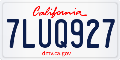CA license plate 7LUQ927