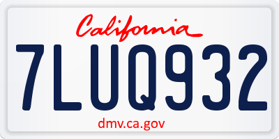 CA license plate 7LUQ932