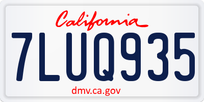 CA license plate 7LUQ935