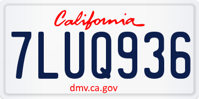 CA license plate 7LUQ936