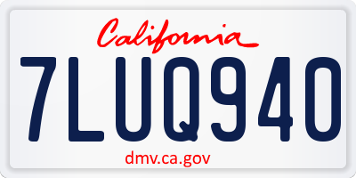 CA license plate 7LUQ940