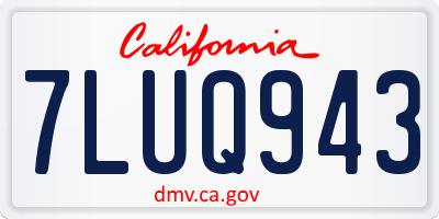 CA license plate 7LUQ943