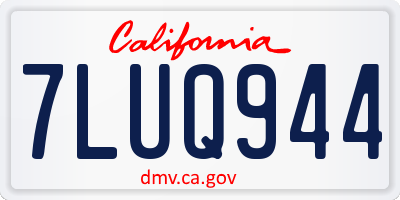 CA license plate 7LUQ944