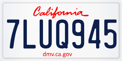 CA license plate 7LUQ945