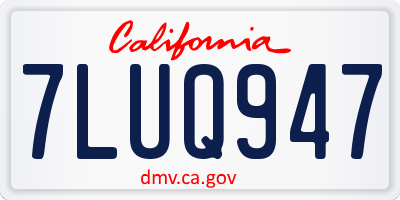 CA license plate 7LUQ947