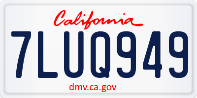 CA license plate 7LUQ949