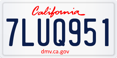 CA license plate 7LUQ951