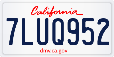 CA license plate 7LUQ952