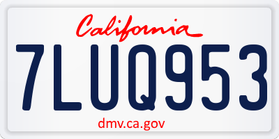 CA license plate 7LUQ953