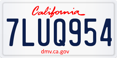 CA license plate 7LUQ954