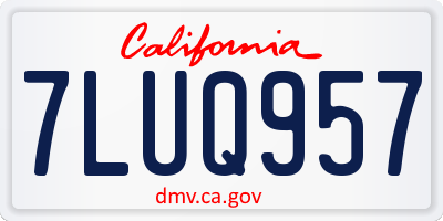 CA license plate 7LUQ957