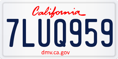 CA license plate 7LUQ959