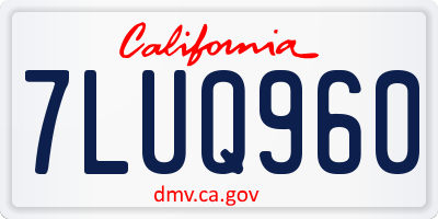 CA license plate 7LUQ960
