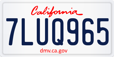 CA license plate 7LUQ965