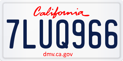 CA license plate 7LUQ966