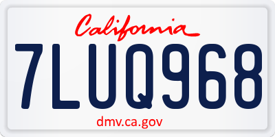 CA license plate 7LUQ968