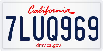 CA license plate 7LUQ969