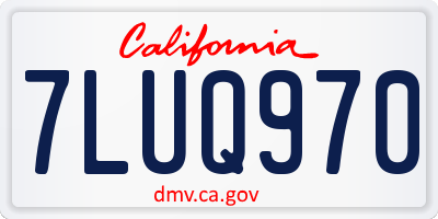 CA license plate 7LUQ970