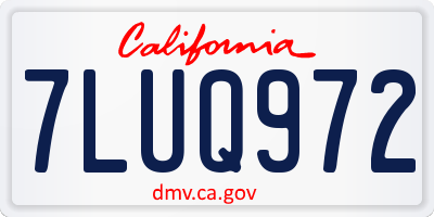 CA license plate 7LUQ972