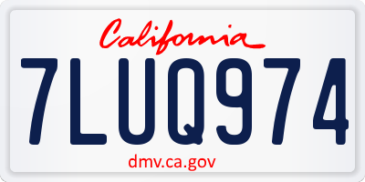 CA license plate 7LUQ974
