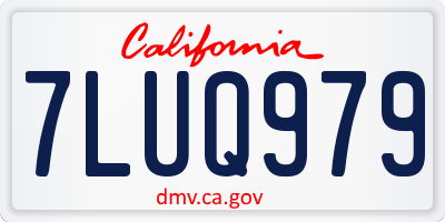 CA license plate 7LUQ979