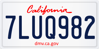 CA license plate 7LUQ982