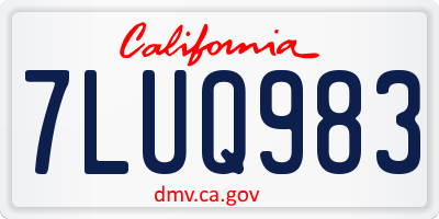 CA license plate 7LUQ983
