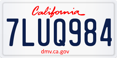 CA license plate 7LUQ984