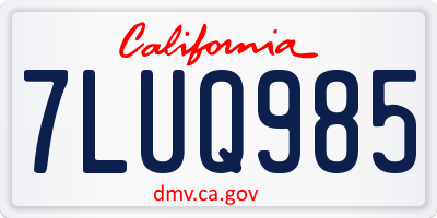 CA license plate 7LUQ985