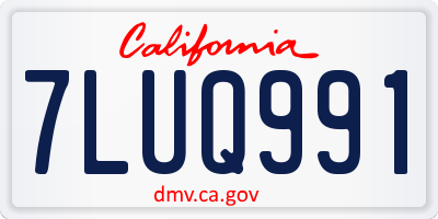 CA license plate 7LUQ991