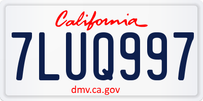 CA license plate 7LUQ997