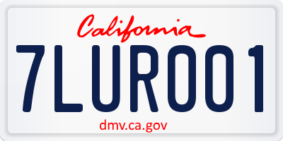CA license plate 7LUR001