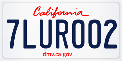 CA license plate 7LUR002