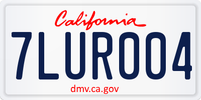 CA license plate 7LUR004