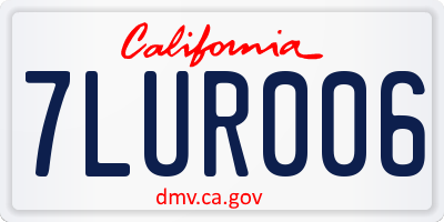 CA license plate 7LUR006