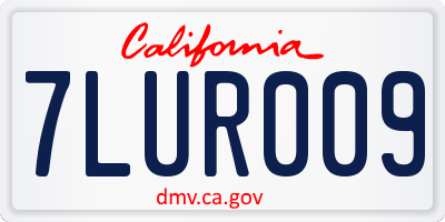 CA license plate 7LUR009