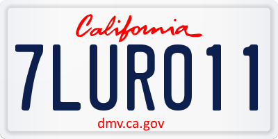 CA license plate 7LUR011