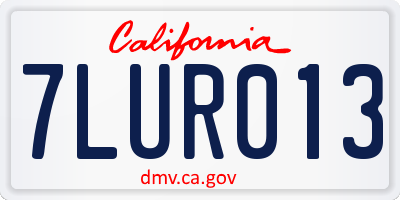CA license plate 7LUR013