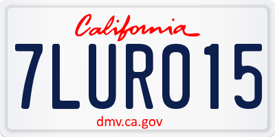 CA license plate 7LUR015